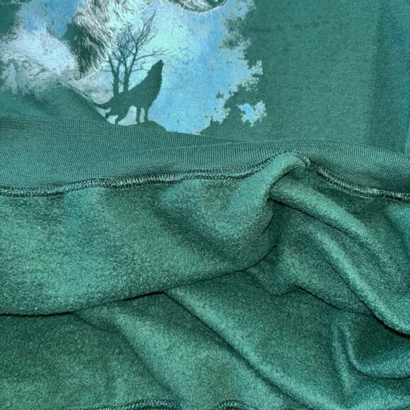 Wolf Pack Forest Green Crewneck Oversized Sweatshirt Unisex 2X Cozy Comfy Casual - Picture 4 of 11